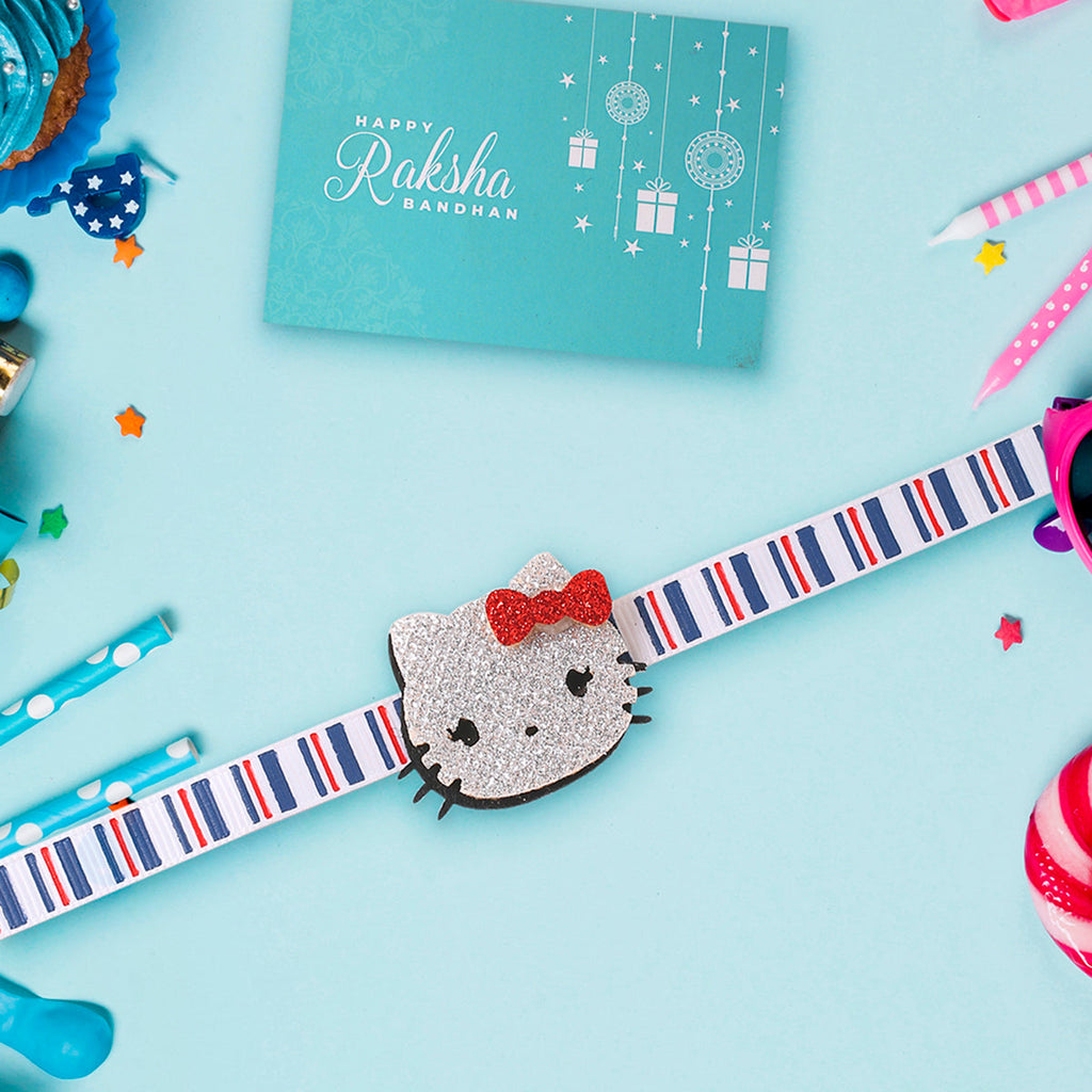 trueBrowns X Voylla Adorable Kitty Kids Rakhi With Roli Chaawal Pack - Distacart