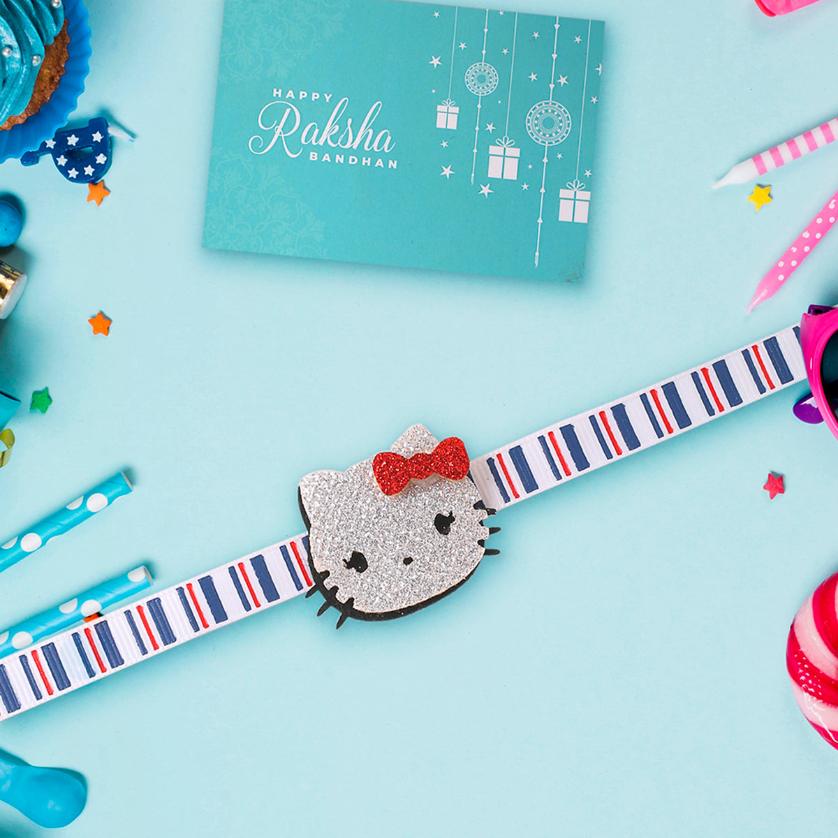 trueBrowns X Voylla Adorable Kitty Kids Rakhi With Roli Chaawal Pack - Distacart