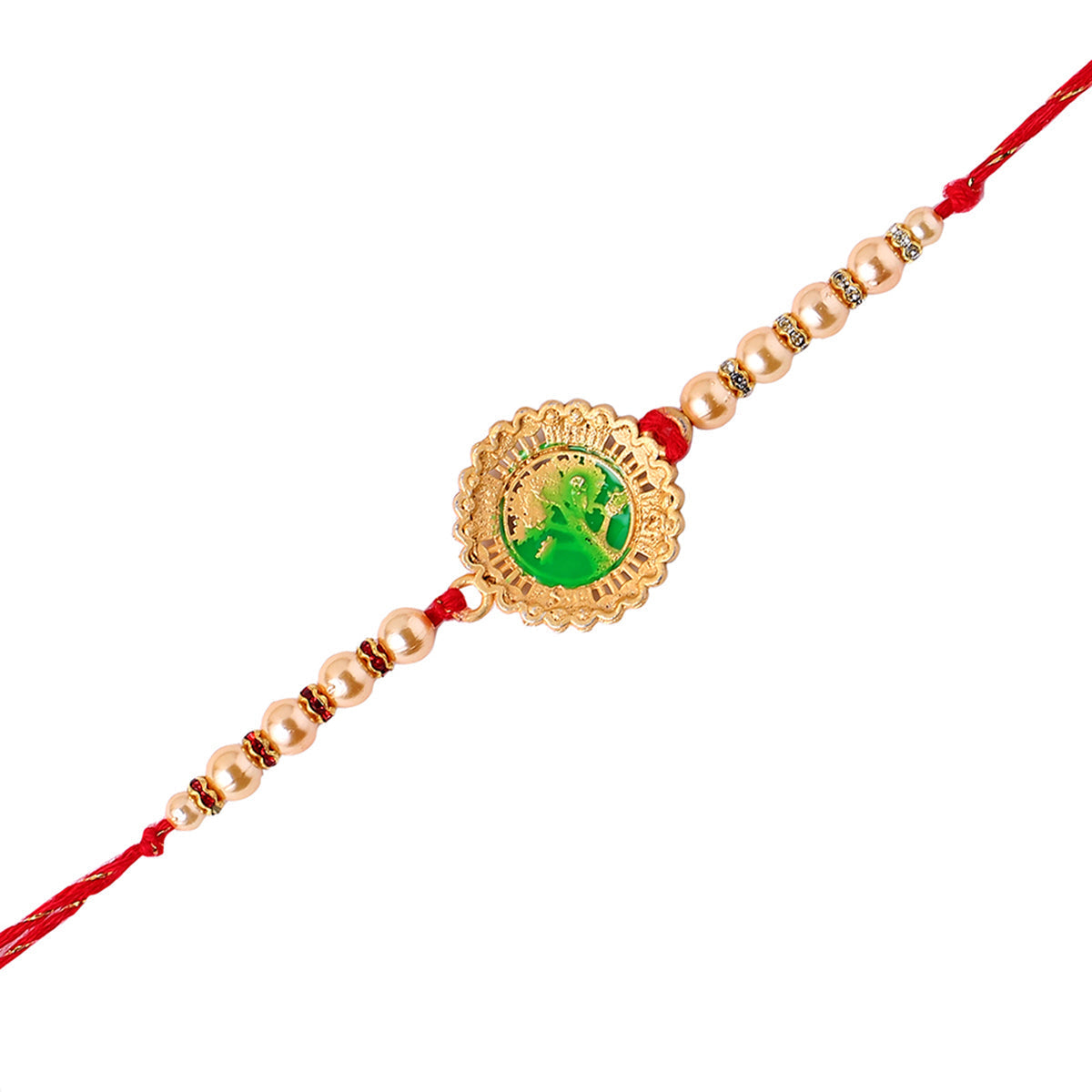 trueBrowns X Voylla Beige Beaded Enamel Rakhi With Roli Chaawal Pack - Distacart