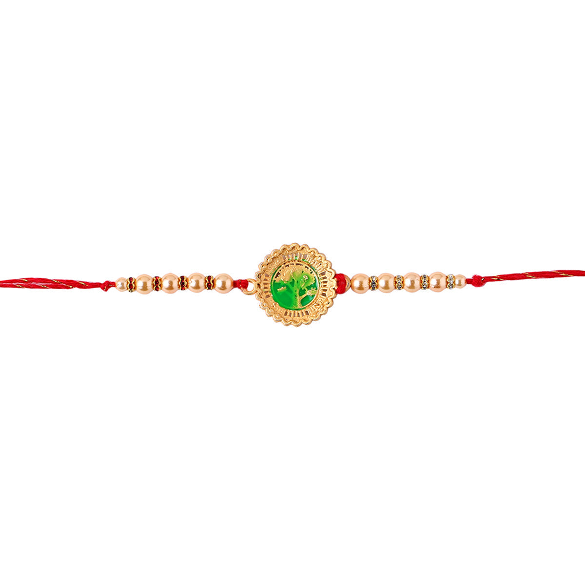 trueBrowns X Voylla Beige Beaded Enamel Rakhi With Roli Chaawal Pack - Distacart