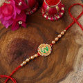 trueBrowns X Voylla Beige Beaded Enamel Rakhi With Roli Chaawal Pack - Distacart