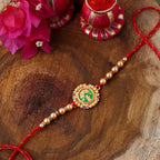 trueBrowns X Voylla Beige Beaded Enamel Rakhi With Roli Chaawal Pack - Distacart