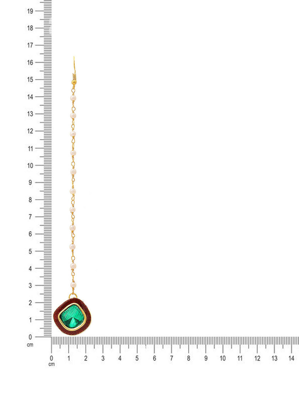 Ruby Raang Green and Red Meenakari Kundan Maang tikka - Distacart