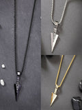 NVR Men's Set of 3 Multicolor Rhodium-Plated Arrow-Shaped Pendant With Chain