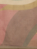 Multicolor Silk Blend Digital Print Striped Saree with Unstitched Blouse - Hiral Fashion