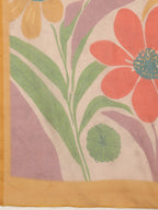 Multicolor Silk Blend Digital Print Floral Saree with Unstitched Blouse - Hiral Fashion
