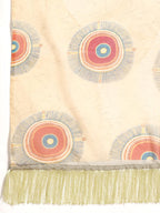 Beige Silk Blend Digital Print Geomatric Saree with Unstitched Blouse - Hiral Fashion