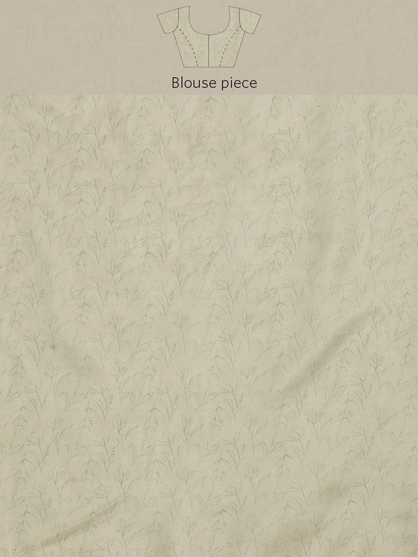 Beige Silk Blend Digital Print Geomatric Saree with Unstitched Blouse - Hiral Fashion