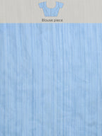 Blue Silk Blend Digital Print Warli Saree with Unstitched Blouse - Hiral Fashion