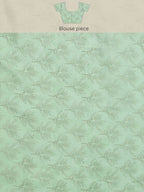 Green Silk Blend Digital Print Floral Saree with Unstitched Blouse - Hiral Fashion