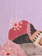 Lavender Silk Blend Digital Print Floral Saree with Unstitched Blouse - Hiral Fashion