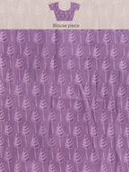 Lavender Silk Blend Digital Print Floral Saree with Unstitched Blouse - Hiral Fashion