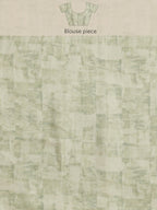 Olive Silk Blend Digital Print Warli Saree with Unstitched Blouse - Hiral Fashion
