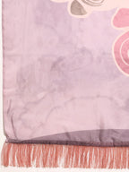 Peach Silk Blend Digital Print Abstract Saree with Unstitched Blouse - Hiral Fashion