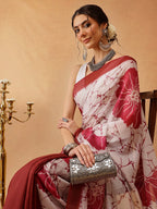 Hiral Fashion Brown Bollywood Mul Cotton Floral Digital Printed Saree