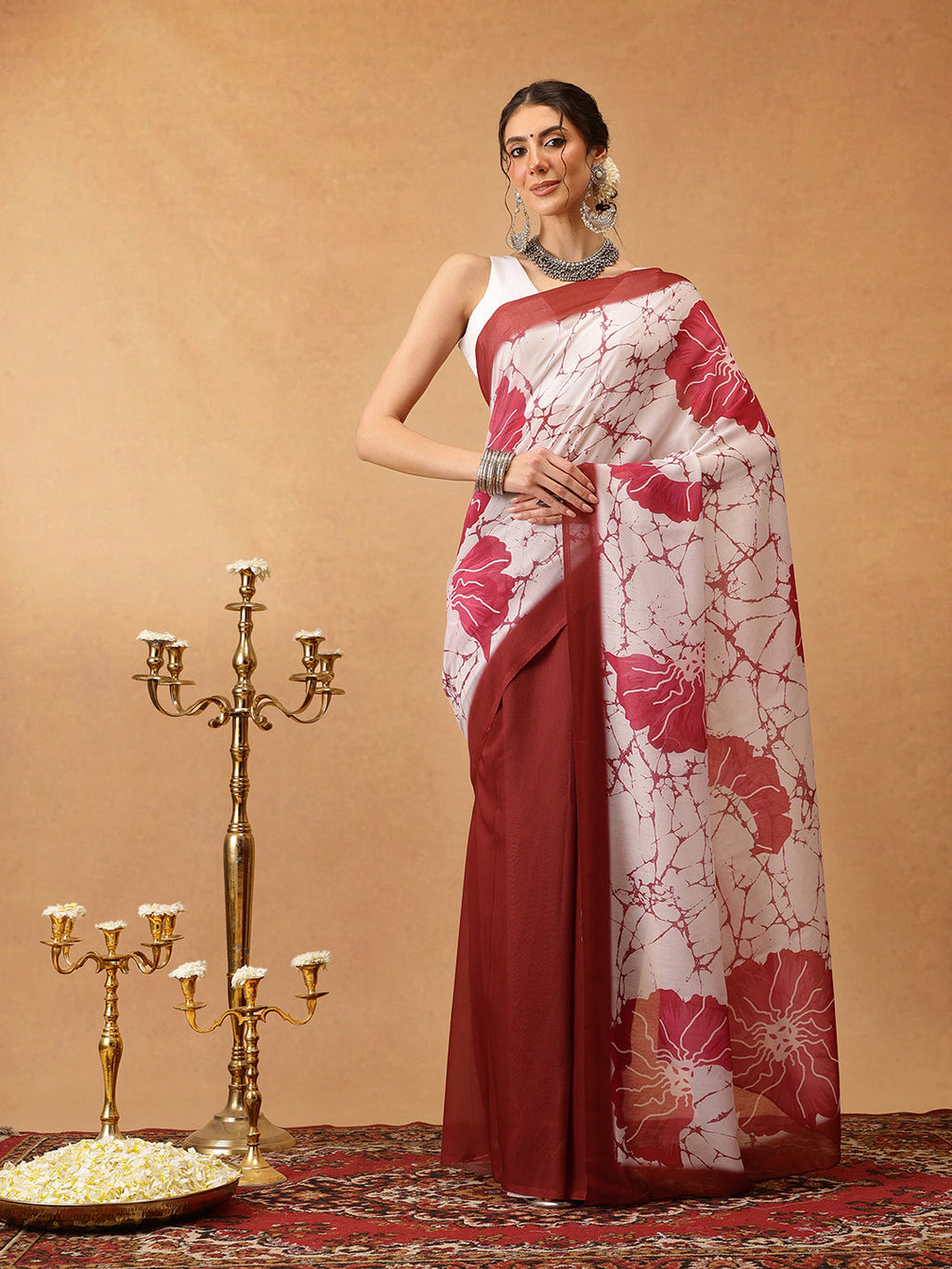 Hiral Fashion Brown Bollywood Mul Cotton Floral Digital Printed Saree