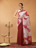 Hiral Fashion Brown Bollywood Mul Cotton Floral Digital Printed Saree