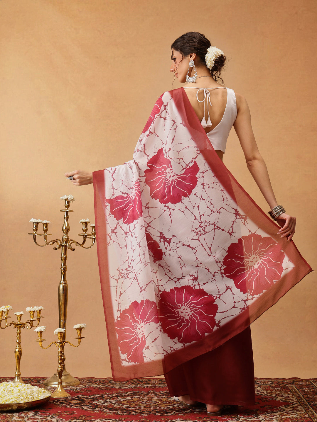 Hiral Fashion Brown Bollywood Mul Cotton Floral Digital Printed Saree