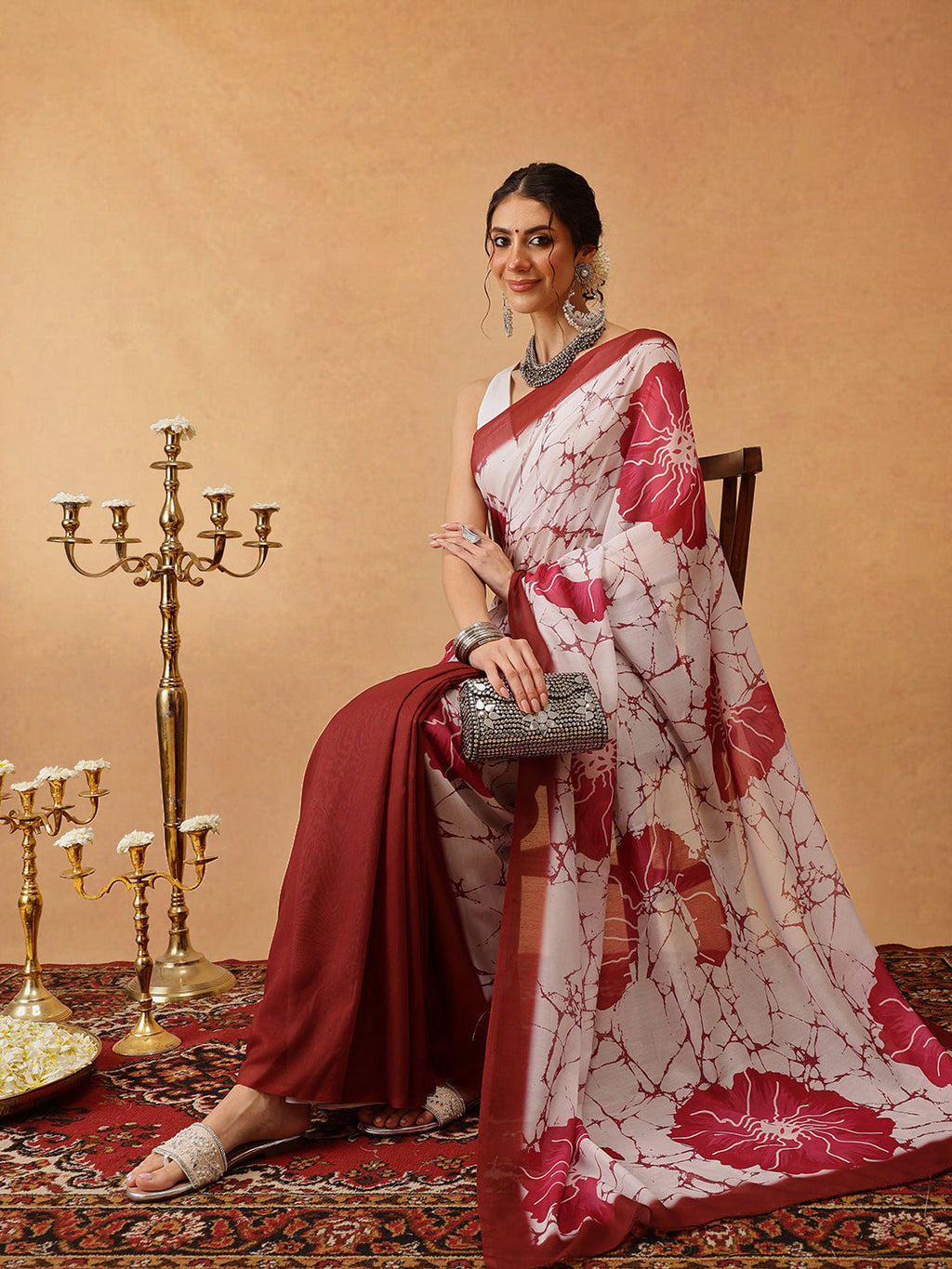 Hiral Fashion Brown Bollywood Mul Cotton Floral Digital Printed Saree