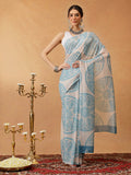 Hiral Fashion Beige Bollywood Mul Cotton Paisely Digital Printed Saree