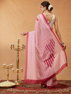 Hiral Fashion Pink Bollywood Mul Cotton Lahariya Digital Printed Saree