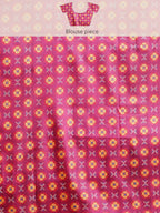 Green Silk Blend Digital Print Patola Saree with Unstitched Blouse - Hiral Fashion