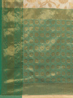 Green Tissue Silk Woven Zari Design Floral Saree with Unstitched Blouse - Hiral Fashion