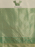 Green Tissue Silk Woven Zari Design Floral Saree with Unstitched Blouse - Hiral Fashion