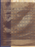 Navy Blue Tissue Silk Woven Zari Design Floral Saree with Unstitched Blouse - Hiral Fashion
