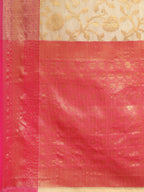 Pink Tissue Silk Woven Zari Design Floral Saree with Unstitched Blouse - Hiral Fashion