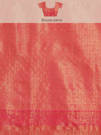 Pink Tissue Silk Woven Zari Design Floral Saree with Unstitched Blouse - Hiral Fashion