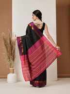 Hiral Fashion Black Banarasi Art Silk Solid Saree
