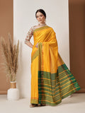 Hiral Fashion Mustard Banarasi Art Silk Solid Saree