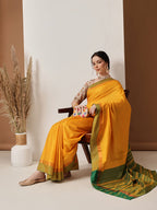 Hiral Fashion Mustard Banarasi Art Silk Solid Saree