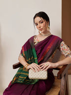 Hiral Fashion Purple Banarasi Art Silk Solid Saree
