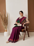 Hiral Fashion Purple Banarasi Art Silk Solid Saree