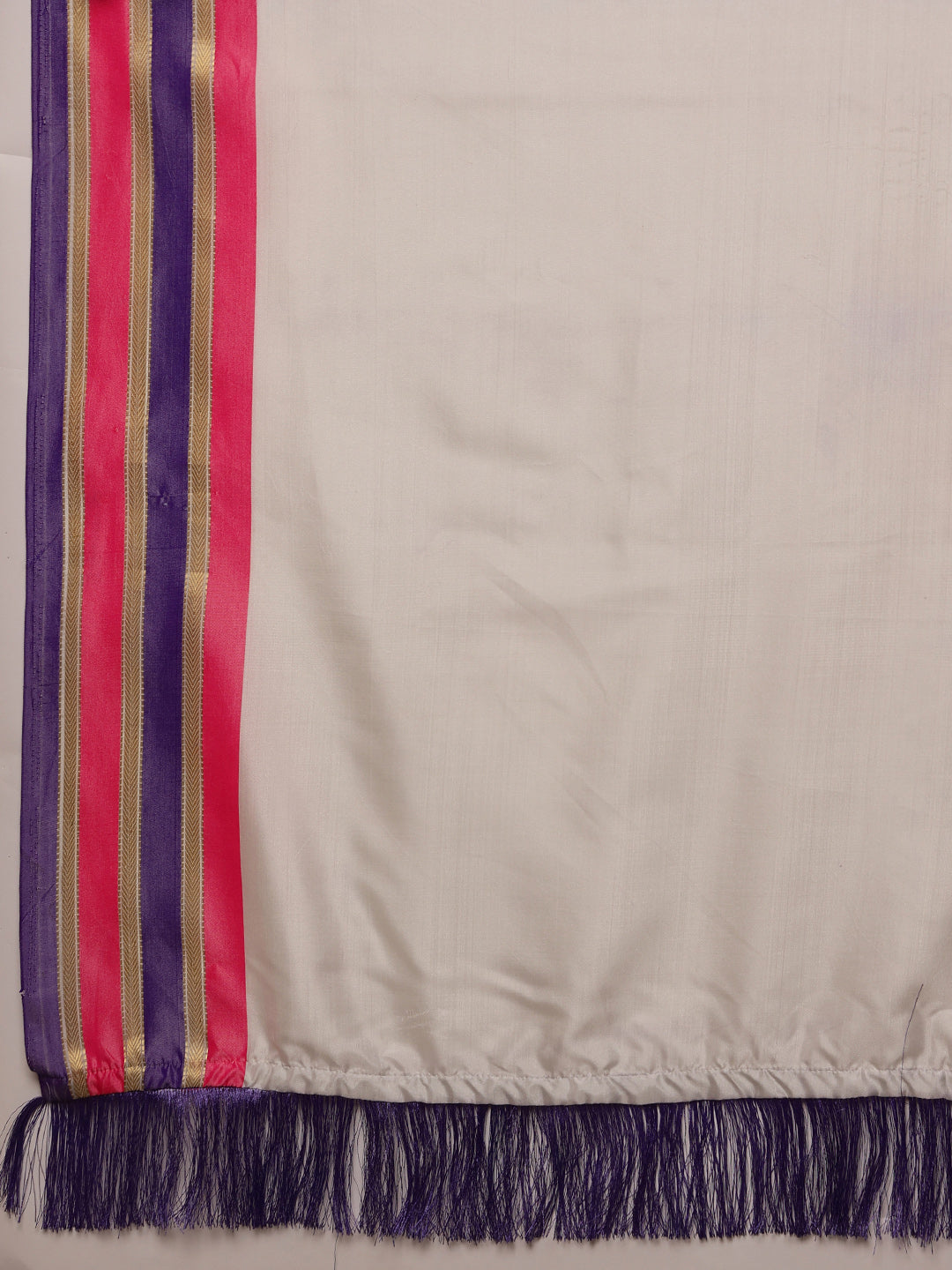 Hiral Fashion White Banarasi Soft Silk Solid Saree