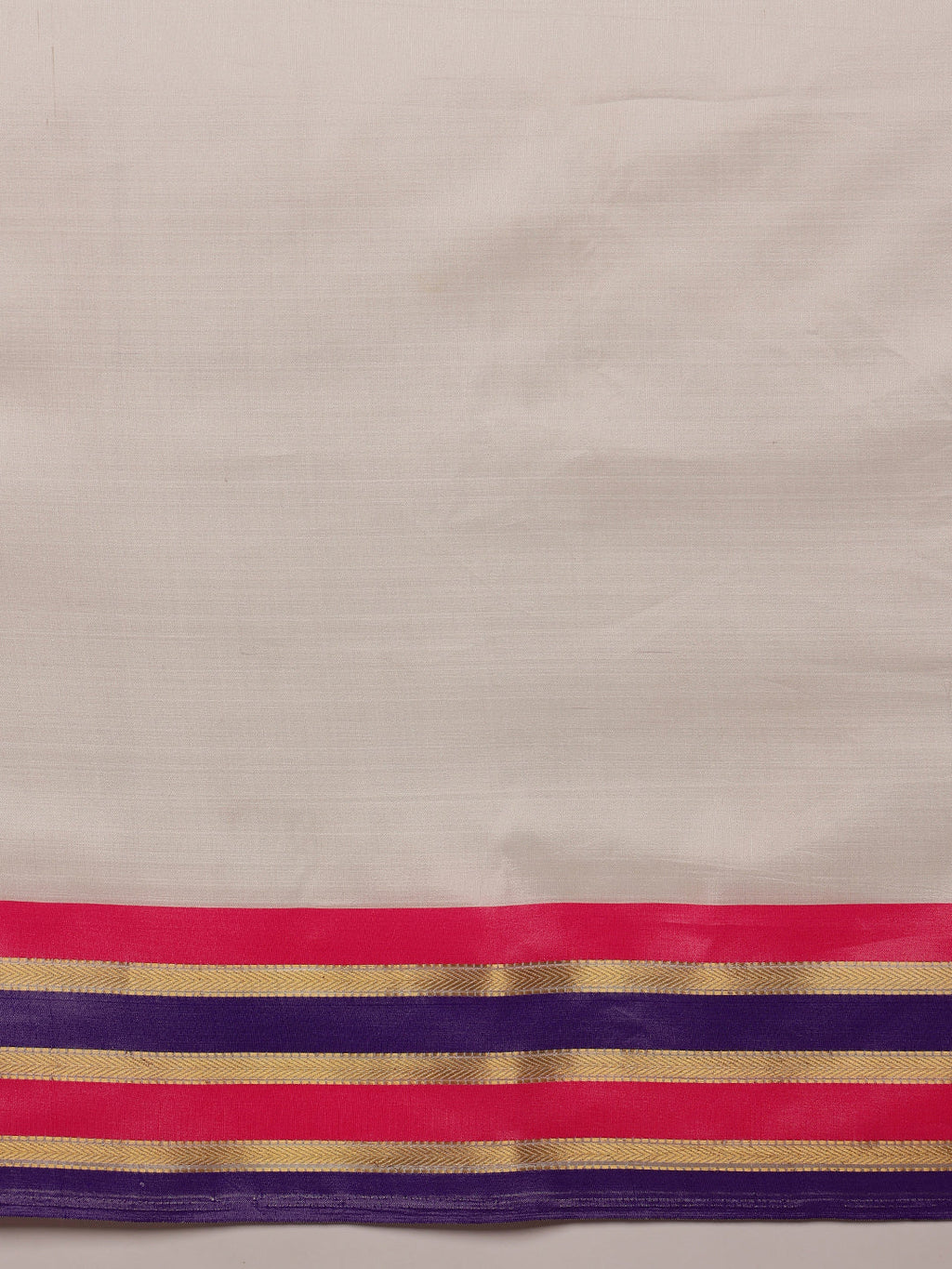 Hiral Fashion White Banarasi Soft Silk Solid Saree