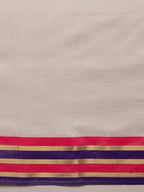 Hiral Fashion White Banarasi Soft Silk Solid Saree