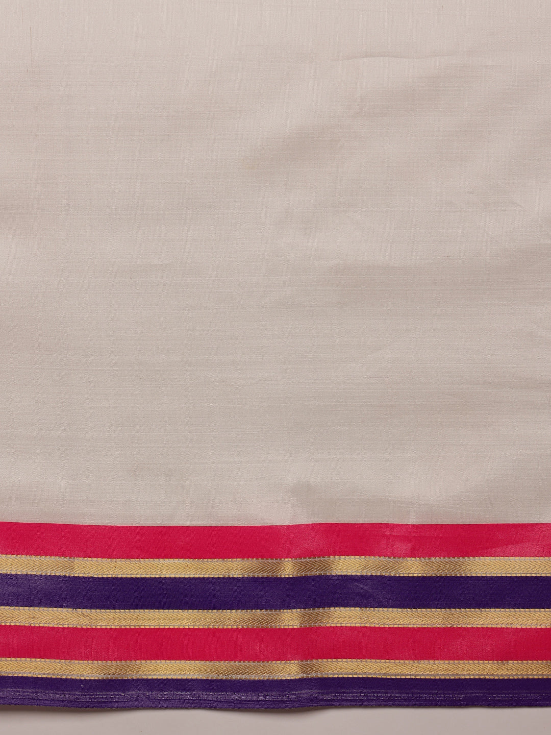 Hiral Fashion White Banarasi Soft Silk Solid Saree