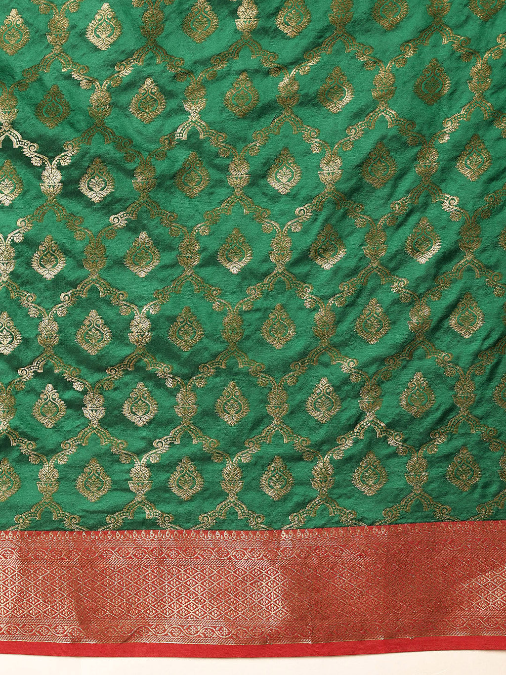 Hiral Fashion Green Banarasi Silk Woven Design Saree