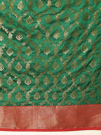 Hiral Fashion Green Banarasi Silk Woven Design Saree