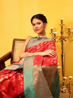Hiral Fashion Red Banarasi Silk Woven Design Saree