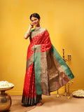 Hiral Fashion Red Banarasi Silk Woven Design Saree