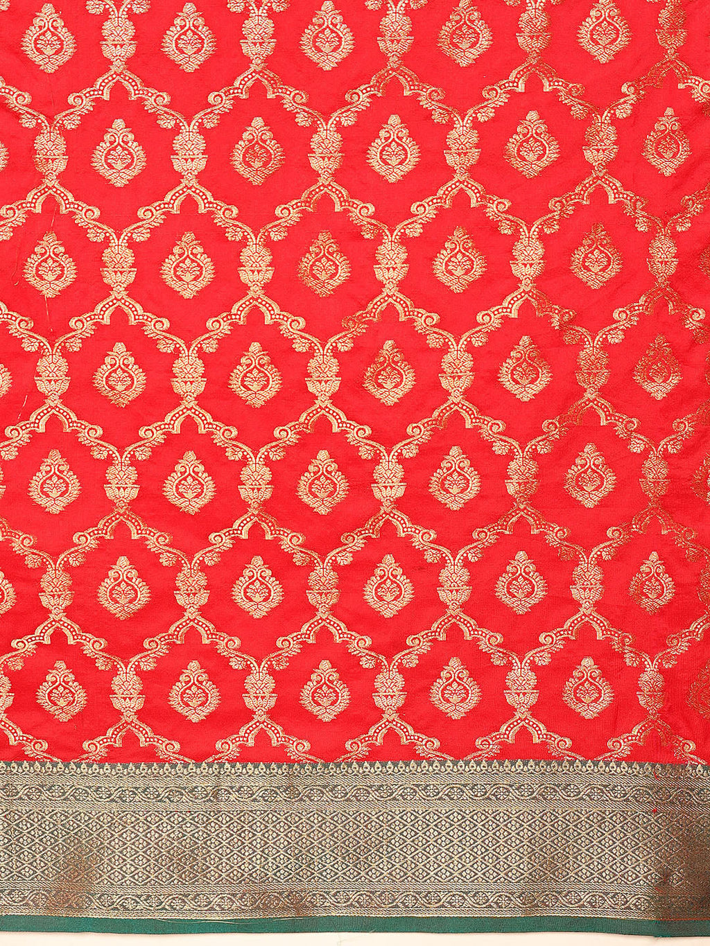 Hiral Fashion Red Banarasi Silk Woven Design Saree