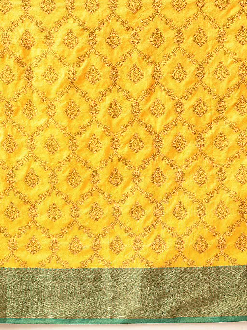 Hiral Fashion Yellow Banarasi Silk Woven Design Saree