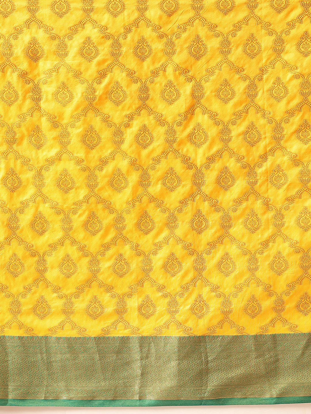 Hiral Fashion Yellow Banarasi Silk Woven Design Saree