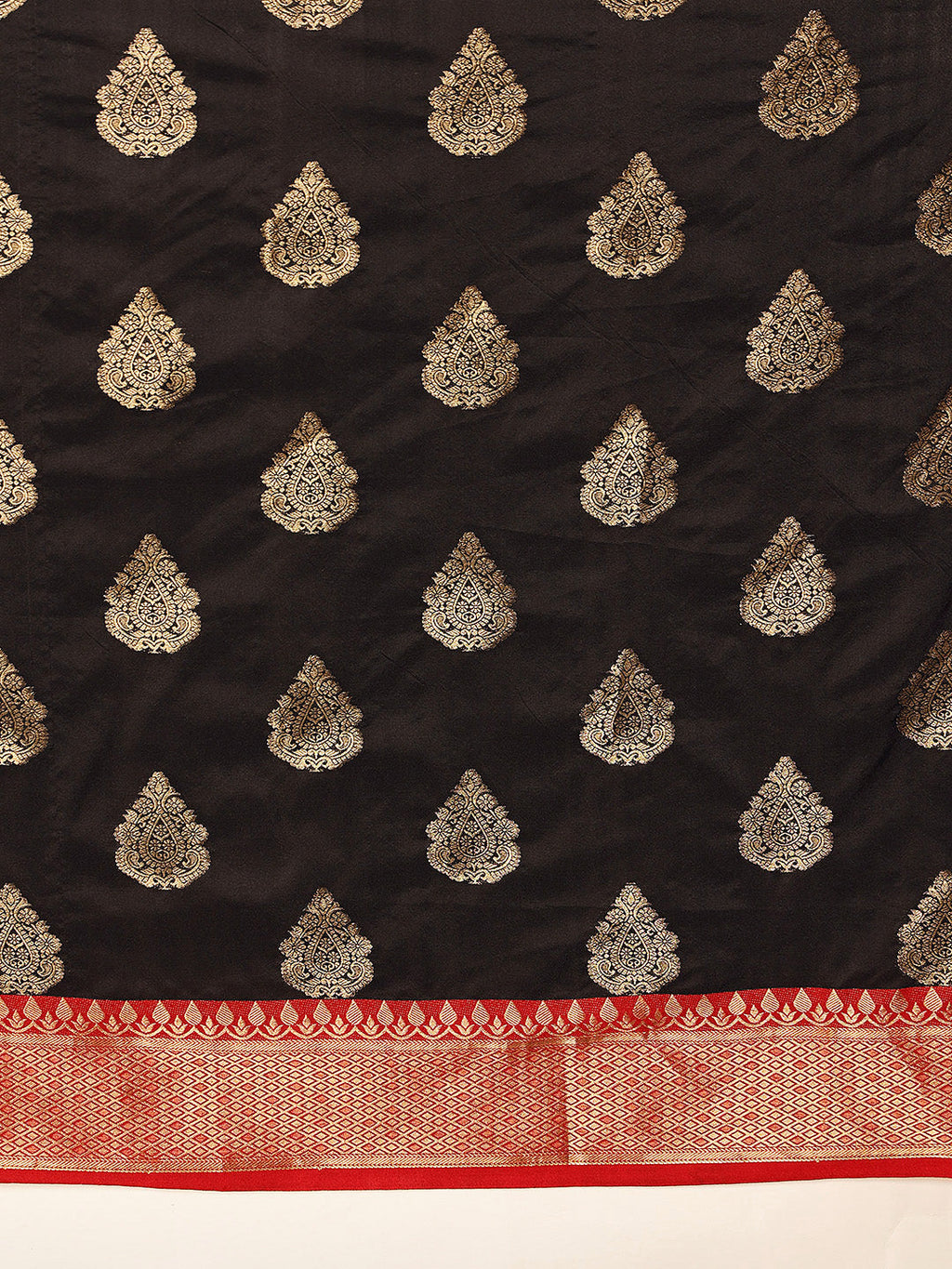 Hiral Fashion Black Banarasi Silk Woven Design Saree