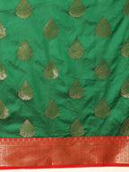Hiral Fashion Green Banarasi Silk Woven Design Saree