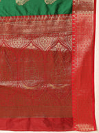 Hiral Fashion Green Banarasi Silk Woven Design Saree